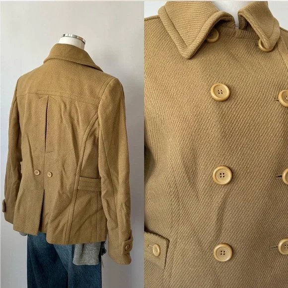 Express Design Studio Wool Blend double-breasted Peacoat Medium - Picture 6 of 8